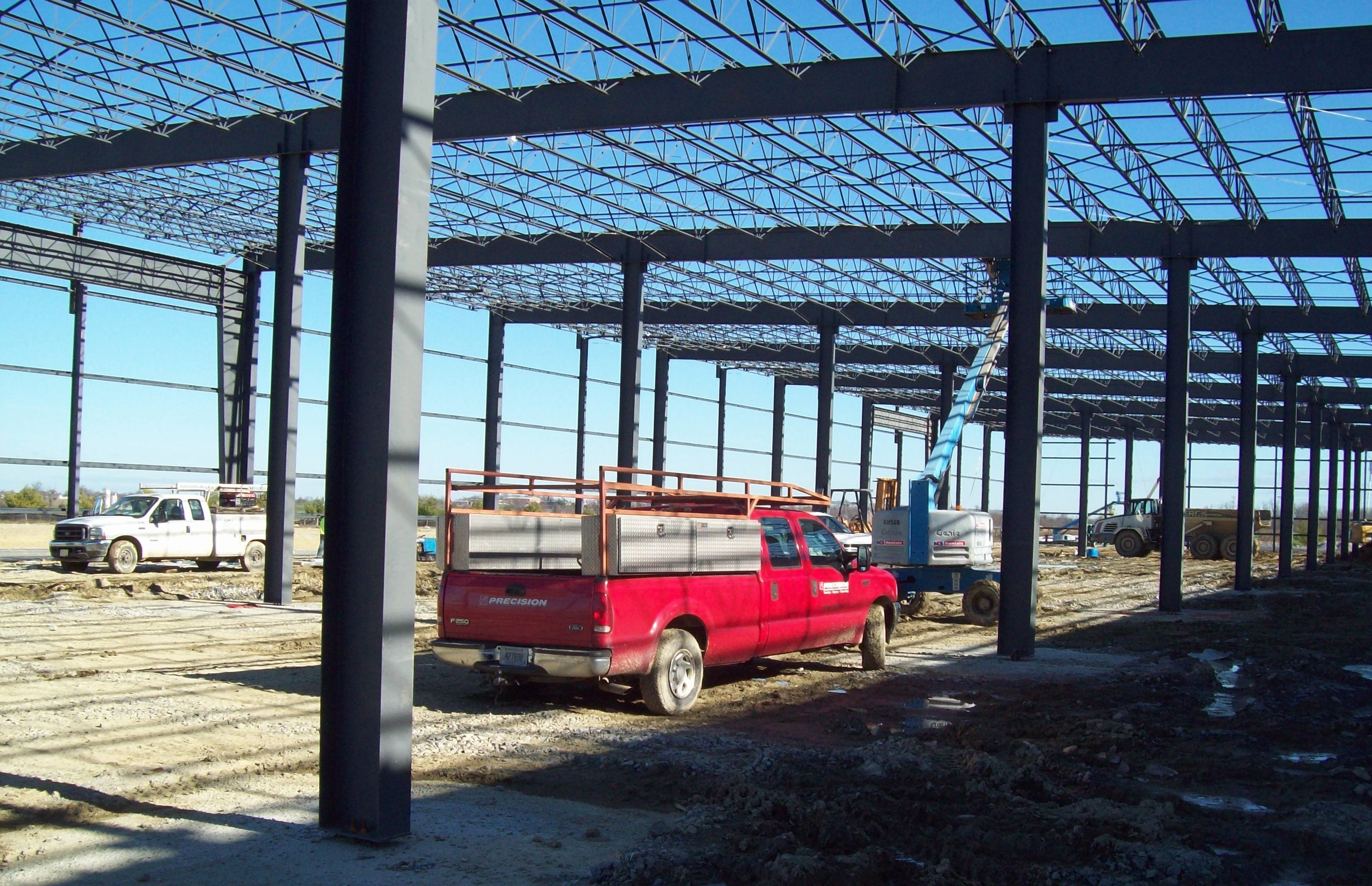 A red truck at the Toyotomi Warehouse
